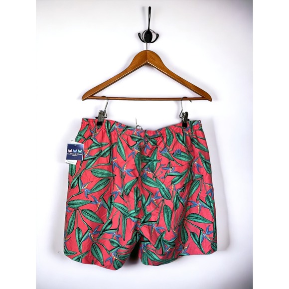 Charleston Threads Pink Bird of Paradise Swim Trunks XL - Picture 6 of 9